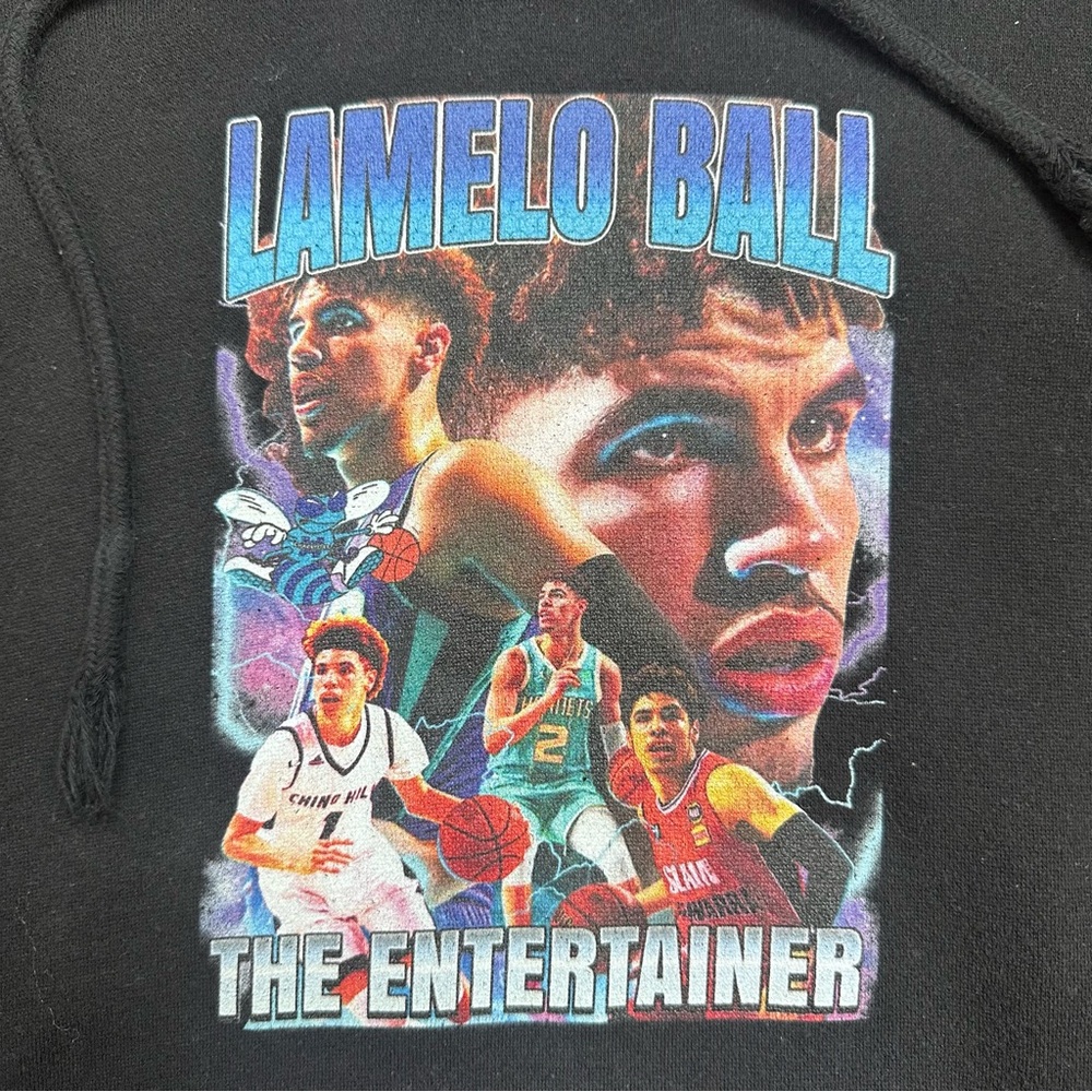 Lamelo Ball Black Graphic Basketball Hoodie Men’s Medium - Picture 2 of 9